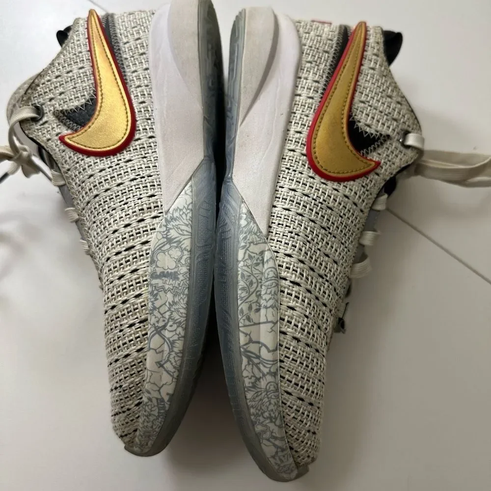 Nike Lebron 20 GS Stockists White‎ Gold 7Y Kids Basketball DQ8651-100 Sneaker